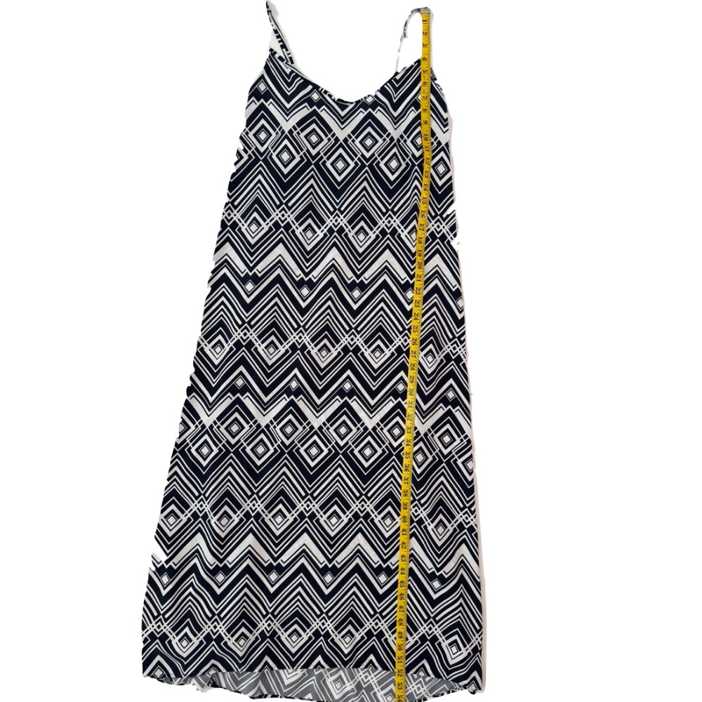 Gap Factory Hi-Low Maxi Dress 100% Rayon Navy Geo Print Size XL - Picture 8 of 12